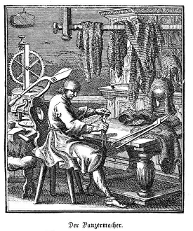 Der Panzermacher, copperplate engraving, Regensburger Staendebuch, 1698, Christoph Der Panzermacher, copperplate engraving, Regensburger Staendebuch, 1698, Christoph
