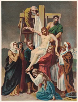 Descent from the Cross, chromolithograph, published in 1886 Descent from the Cross, chromolithograph, published in 1886