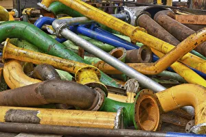 Different coloured tubes and pipes in the 3 Maj shipyard in Rijeka, Croatia, Europe Different coloured tubes and pipes in the 3 Maj shipyard in Rijeka, Croatia, Europe