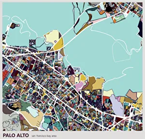 digital art map background, Palo alto city digital art map background, Palo alto city