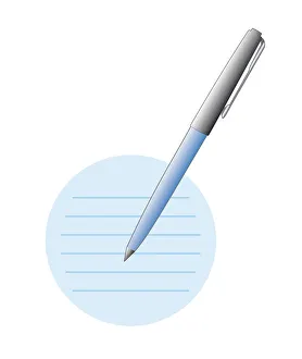Digital illustration of ballpoint pen on lined paper Digital illustration of ballpoint pen on lined paper