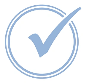 Digital illustration of blue tick symbol in white circle Digital illustration of blue tick symbol in white circle