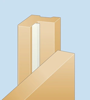 Digital illustration of foam strip on door frame Digital illustration of foam strip on door frame