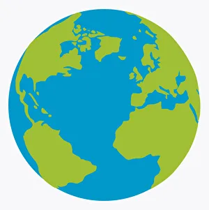 Digital illustration of planet Earth showing continents in green Digital illustration of planet Earth showing continents in green