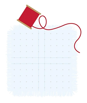 Digital illustration of reel of hread and dressmakers pattern Digital illustration of reel of hread and dressmakers pattern