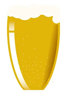 Digital illustration representing frothy cold beer in beer glass Digital illustration representing frothy cold beer in beer glass
