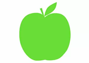 Healthy Eating Gallery: Digital illustration representing green apple