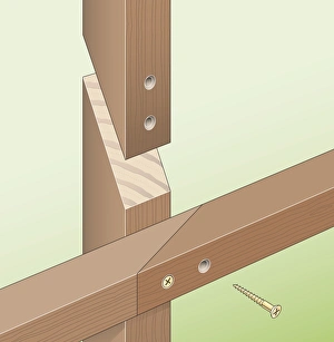 Digital illustration showing how to repair non-structural timber using scarf joint Digital illustration showing how to repair non-structural timber using scarf joint