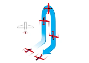 Digital image sequence of aircraft performing stall turn aerobatic maneuver Digital image sequence of aircraft performing stall turn aerobatic maneuver