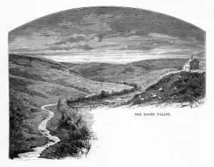 Antique Engravings For Sale Prints: The Doone Valley, Exmoor, England Victorian Engraving, 1840