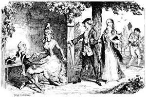Disapproving man discovering another proposing to a lady Disapproving man discovering another proposing to a lady
