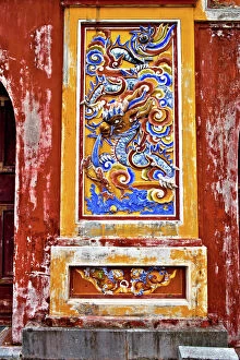 Doorway inside Imperial Palace Citadel Hue Vietnam