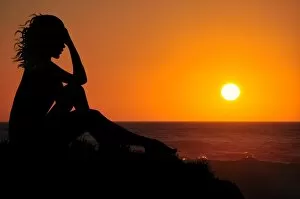Book Cover Gallery: Dramatic woman watching beautiful sunset