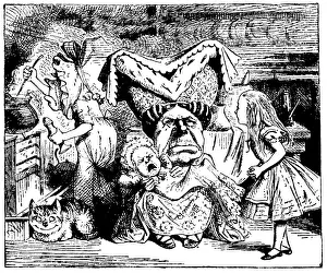 Duchess and crying baby illustration, (Alices Adventures in Wonderland) Duchess and crying baby illustration, (Alices Adventures in Wonderland)