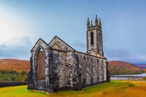 Dunlewy (Dunlewey) Old Church ruin in the Poisoned Glen, County Donegal, Ulster region Dunlewy (Dunlewey) Old Church ruin in the Poisoned Glen, County Donegal, Ulster region