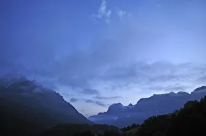 Dusk in the Berchtesgaden Alps, Ramsau bei Berchtesgaden, Berchtesgadener Land District Dusk in the Berchtesgaden Alps, Ramsau bei Berchtesgaden, Berchtesgadener Land District
