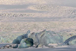 Early morning light bringing out subtle colors in Vatnajokull Glacier Early morning light bringing out subtle colors in Vatnajokull Glacier