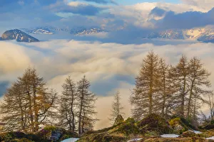 Early morning in the mountains, south view, Schmirntal on the way to Sumpfkopf, Tyrol Early morning in the mountains, south view, Schmirntal on the way to Sumpfkopf, Tyrol