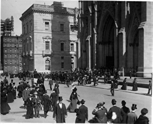 Easter Parade on Fifth Street in front of St Patrick's Cathedral City in New York City Easter Parade on Fifth Street in front of St Patrick's Cathedral City in New York City