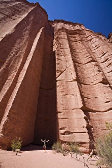 Echo chamber Chimenea del Eco in the sandstone canyon in the national park, Parque Nacional Echo chamber Chimenea del Eco in the sandstone canyon in the national park, Parque Nacional