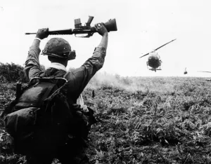 Vietnam War Prints: Front Line Copter Print, January 1969