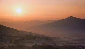 Edale Valley sunrise. English Peak District. UK Edale Valley sunrise. English Peak District. UK