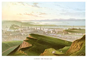 <b class=qtipBold><figcaption>Edinburgh from Arthur's Seat</figcaption></b><br>Vintage print of Edinburgh from Arthur's Seat circa 1880.<br><em>© duncan1890</em> Edinburgh from Arthur's Seat