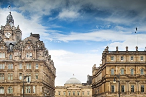 Edinburgh City View along North Bridge looking towards The WestGate and The Balmoral Edinburgh City View along North Bridge looking towards The WestGate and The Balmoral