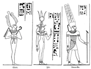 Egyptian deities Osiris, Isis and Amun-ra Egyptian deities Osiris, Isis and Amun-ra