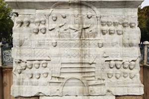 Egyptian obelisk, detailed view of the pedestal, Hippodrome, At Meydani, Istanbul, Turkey Egyptian obelisk, detailed view of the pedestal, Hippodrome, At Meydani, Istanbul, Turkey