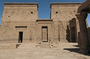 Egyptian pylon fronting the Temple of Isis at Philae on Lake Nasser Egyptian pylon fronting the Temple of Isis at Philae on Lake Nasser