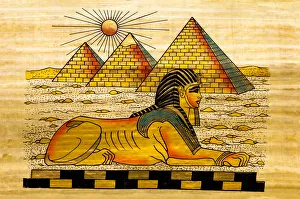 <b class=qtipBold><figcaption>Egyptian Souvenir Papyrus</figcaption></b><br>The Sphynx with the Great pyramid - Egyptian souvenir Papyrus See more EGYPT images here:<br><em>© ewg3D</em> Egyptian Souvenir Papyrus