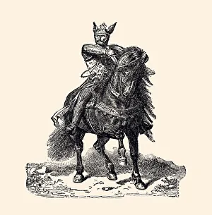 EL CID Portrait Print: Rodrigo Diaz de Vivar (1043-1099). Art
