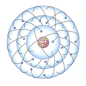 Images Dated 19th February 2008: Electrons spinning around nucleus of an atom