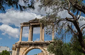 Elevated view of the Arch of Hadrian in central Athens Elevated view of the Arch of Hadrian in central Athens