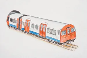 England, London, Underground train entering tunnel England, London, Underground train entering tunnel