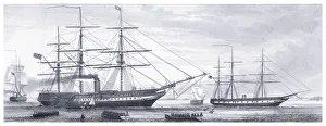 English steam screw frigate 1847 illustration English steam screw frigate 1847 illustration