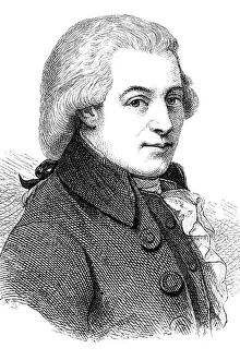 Engraving of composer Wolfgang Amadeus Mozart 1870 Engraving of composer Wolfgang Amadeus Mozart 1870