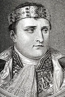 Engraving of emperor Napolean Bonaparte from 1882 Engraving of emperor Napolean Bonaparte from 1882