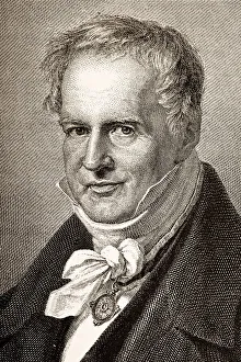 Engraving of german explorer Alexander von Humboldt 1882 Engraving of german explorer Alexander von Humboldt 1882