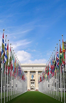 Entrance to the United Nations Building in Geneva Entrance to the United Nations Building in Geneva