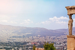 <b class=qtipBold><figcaption>Erechtheion and Athens, Greece</figcaption></b> Erechtheion and Athens, Greece