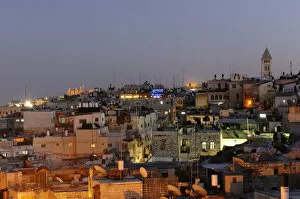 Images Dated 26th March 2011: Evening mood, view over the Christian Quarter, Old City of Jerusalem, Israel, Middle East
