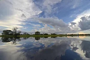 Evening at a widened part of the Amazon or Rio Solimoes, Mamiraua Sustainable Development Reserve, near Manaus Evening at a widened part of the Amazon or Rio Solimoes, Mamiraua Sustainable Development Reserve, near Manaus