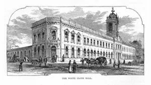 Exterior of The White Cloth Hall, Leeds, England Victorian Engraving Exterior of The White Cloth Hall, Leeds, England Victorian Engraving