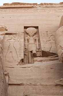 Falcon-headed sun god Ra-Harakhty at Abu Simbel Falcon-headed sun god Ra-Harakhty at Abu Simbel