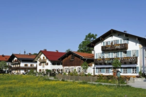 Farmhouses in Jachenau, Toelzer Land region, Isarwinkel region, Upper Bavaria, Bavaria Farmhouses in Jachenau, Toelzer Land region, Isarwinkel region, Upper Bavaria, Bavaria