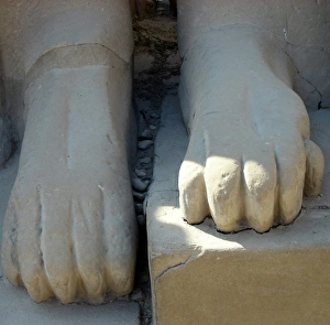 Feet of ram-headed sphinxes, Karnak, Egypt Feet of ram-headed sphinxes, Karnak, Egypt