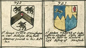 Finch and Croft coat of arms 17th century copperplate Finch and Croft coat of arms 17th century copperplate