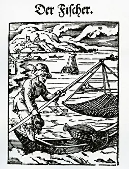 The Fisherman, Book of Estates, 1568, by Jost Amman, also Jobst Amman The Fisherman, Book of Estates, 1568, by Jost Amman, also Jobst Amman
